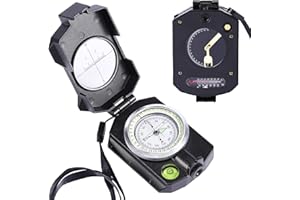 GUCOO Military Lensatic Compass for Hiking Survival Camping Hunting Gifts Army Waterproof Pocket Compass for Men Magnetic Map Metal Tactical Large Navigation Tritium Compass with Mirror
