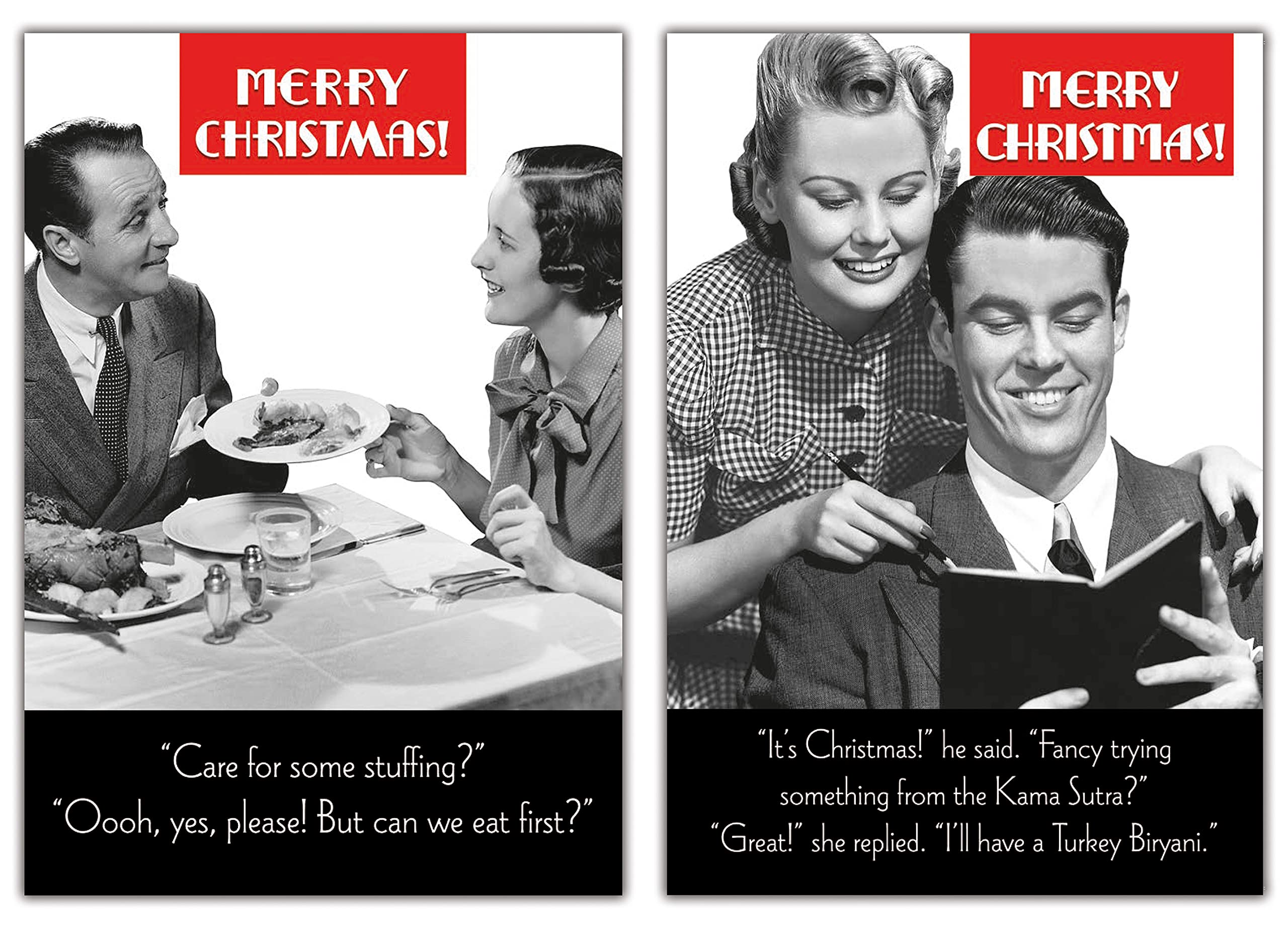 Christmas Cards Multi-pack - 10 Funny Cards, 2 Different Designs