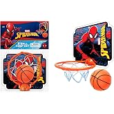 JA-RU Marvel Spiderman Mini Basketball Hoop (1 Unit) Self Adhesive Wall &amp; Door Mount. Office or Bedroom Basketball Hoop with Ball for Kids. Indoor &amp; Outdoor Sports Game. Spid-6822-1s