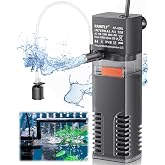 Pawfly Internal Aquarium Filter with 80 GPH Water Pump Quiet Submersible Bio Sponge Foam Filter for 10 to 20 Gallon Fish Tanks Small Multifunctional Filter for Filtration Circulation and Oxygenation
