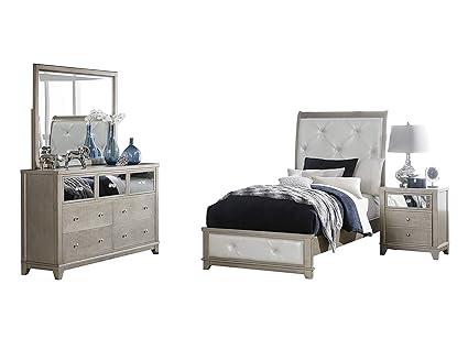 Amazon Com Owens Glitz Glam 4pc Bedroom Set Twin Bed