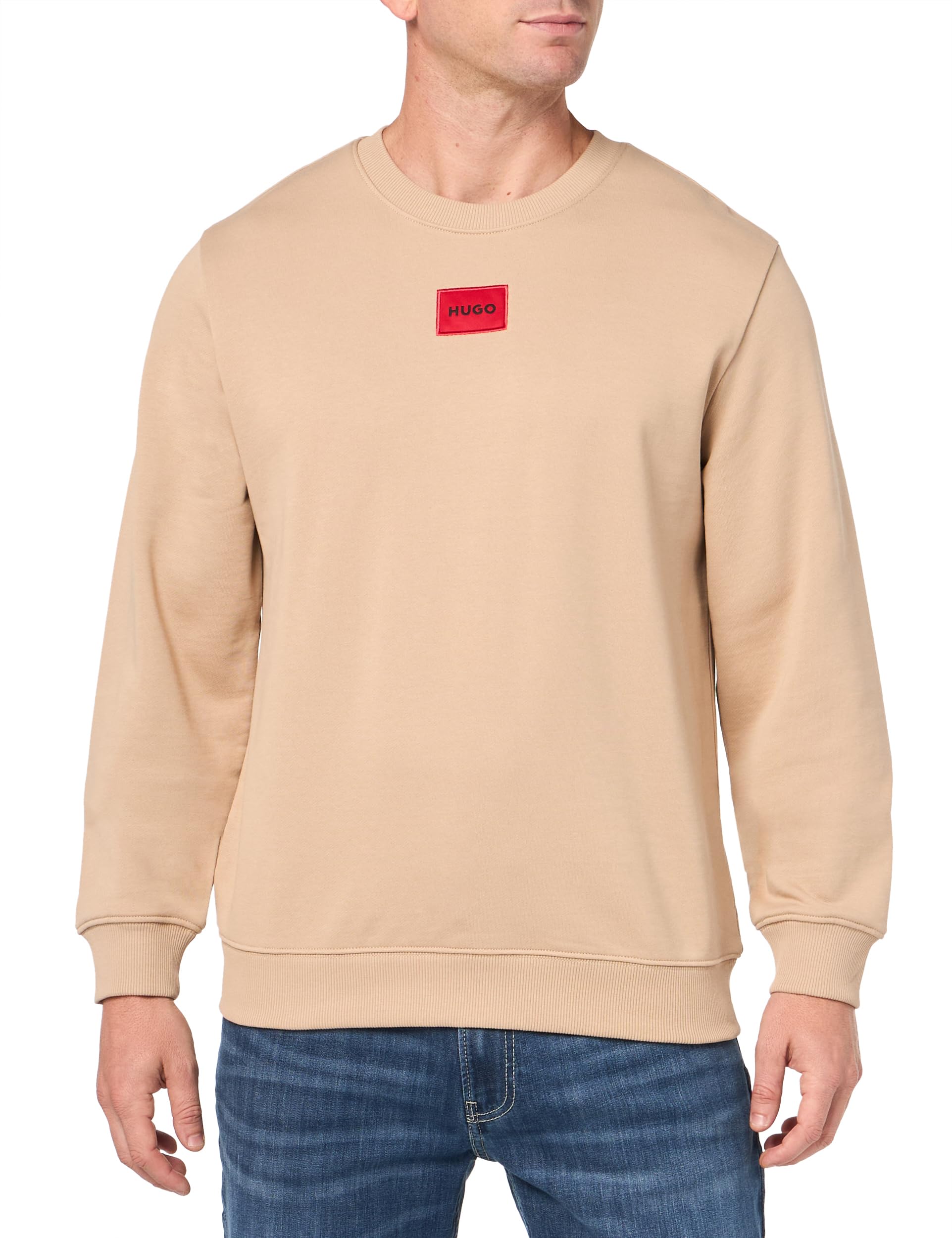 HUGO Regular Fit Square Logo Jersey Sweatshirt
