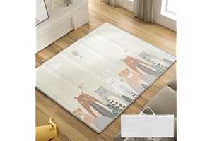 Uanlauo Baby Play Mat with Carry Bag,Play Mat for Baby,59x71inch Baby Playmat for Floor,Foldable&Waterproof Foam Play Mat,Kid