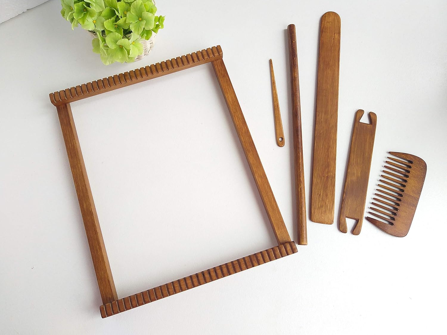 Weaving Loom Kit Including Comb Needle Shed Stick Shuttle Dowel Handmade Handmade