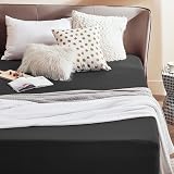 Bedsure King Size Fitted Sheet Deep Pocket 16in Black 150x200cm view 2