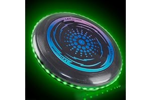 Toysery LED Light Up Fresbee - Glow in The Dark Fresbee for Kids and Adults, Flying Disc Adventure for Day and Night - Easy to Use Ideal for Camping Game