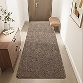 HQAYW 2x6 Soft Runner Rug for Hallways, Thickened Memory Foam Small Throw Bedside Rugs for Bedroom Living Room, Indoor Low Pile Washable Non Slip Carpet for Teens Kids Nursery Dorm Decor, Brown
