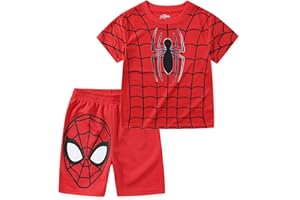 Marvel Spider-Man Miles Morales Avengers Boys 2 Piece T-Shirt and Active Mesh Shorts Set for Toddler and Big Kids