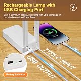 One Fire 6000mAh Rechargeable Desk Lamp 3 Colors Dimmable USB Portable view 6