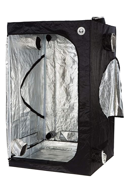 Heisenberg Growzelt Growbox Growschrank für Homegrowing, Indoor Pflanzenzucht, Größe ca. 120 x 120 x 200cm, schwarz