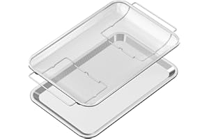 ZOMIXZO Air Fry Basket and Tray Set Compatible with Samsung Air Frying Oven, 20.4 x 13.4 IN Bacon Cooker Broiler Pan for 30" Oven, Stainless Steel Air Fry Crisper Basket and Rack, Part# NX-AA5000RS, 1 Set