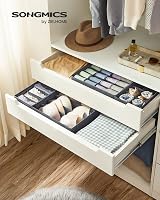 SONGMICS Set of 4 Underwear Drawer Organisers Slate Grey RUS04GY view 2