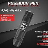 POSEIDON Wireless Tattoo Pen Kit 1500mAh Battery 20 Needles Professional view 2
