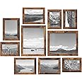 SONGMICS Picture Frames, Collage Picture Frames Set of 10, Two 8x10, Four 5x7, Four 4x6, Photo Frame for Wall Gallery Decor, Table Display, Glass, Rustic Brown URPF010X01