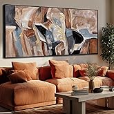 Colorful Abstract Wall Art,Large Framed Neutral Wall Decor,Canvas Framed Pictures Artwork Home Decor Prints for Living Room, Bedroom, And Office,29" x 58"