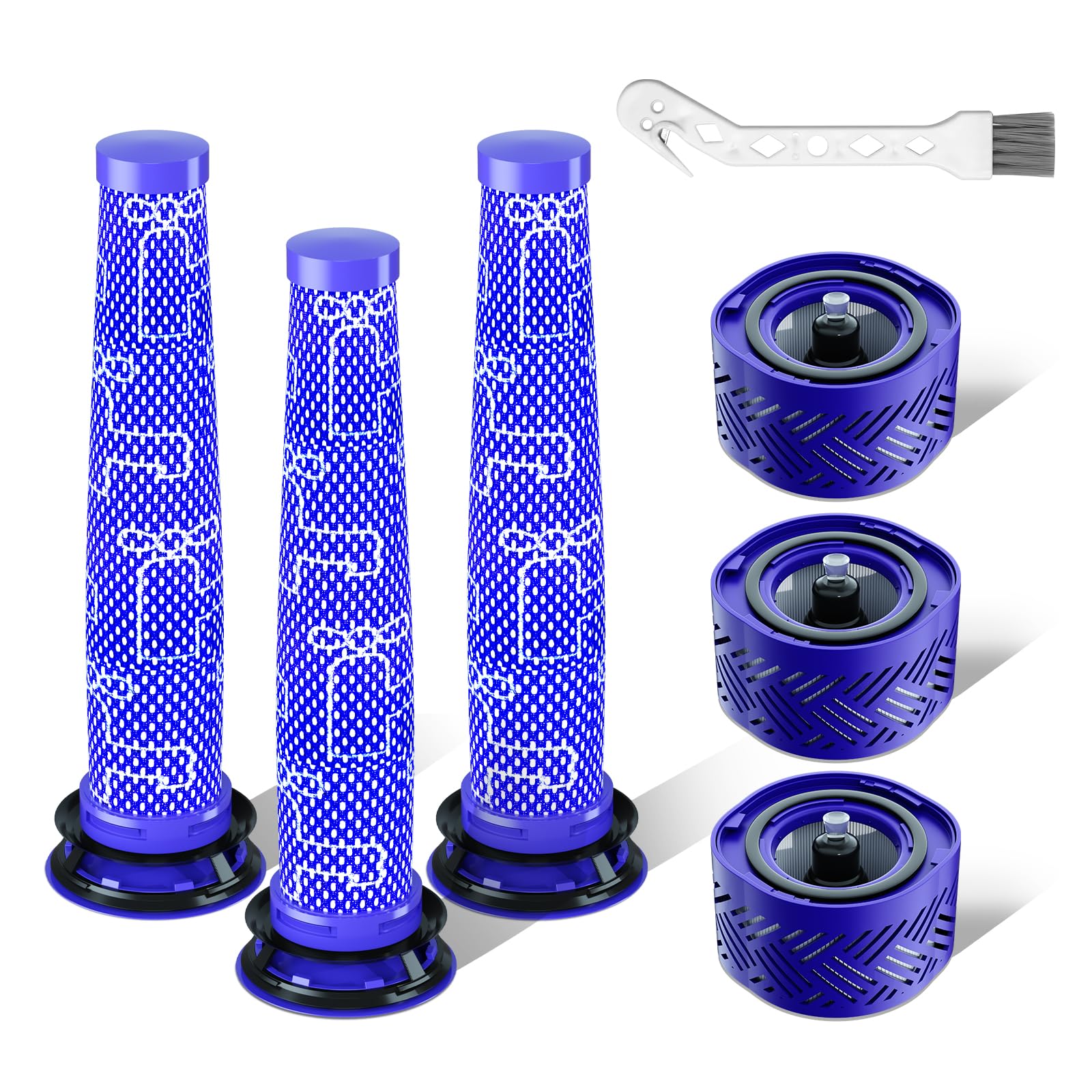 Photo 1 of Vacuum Filter Replacement Parts Compatible with Dyson V7/V8 Animal, V8 Absolute & SV10 Cordless Vacuum Cleaners, Replaces Part # 965661-01 & 967478-01 (V7/V8-3 Pack Pre-Filters & 3 Pack Post-Filters)