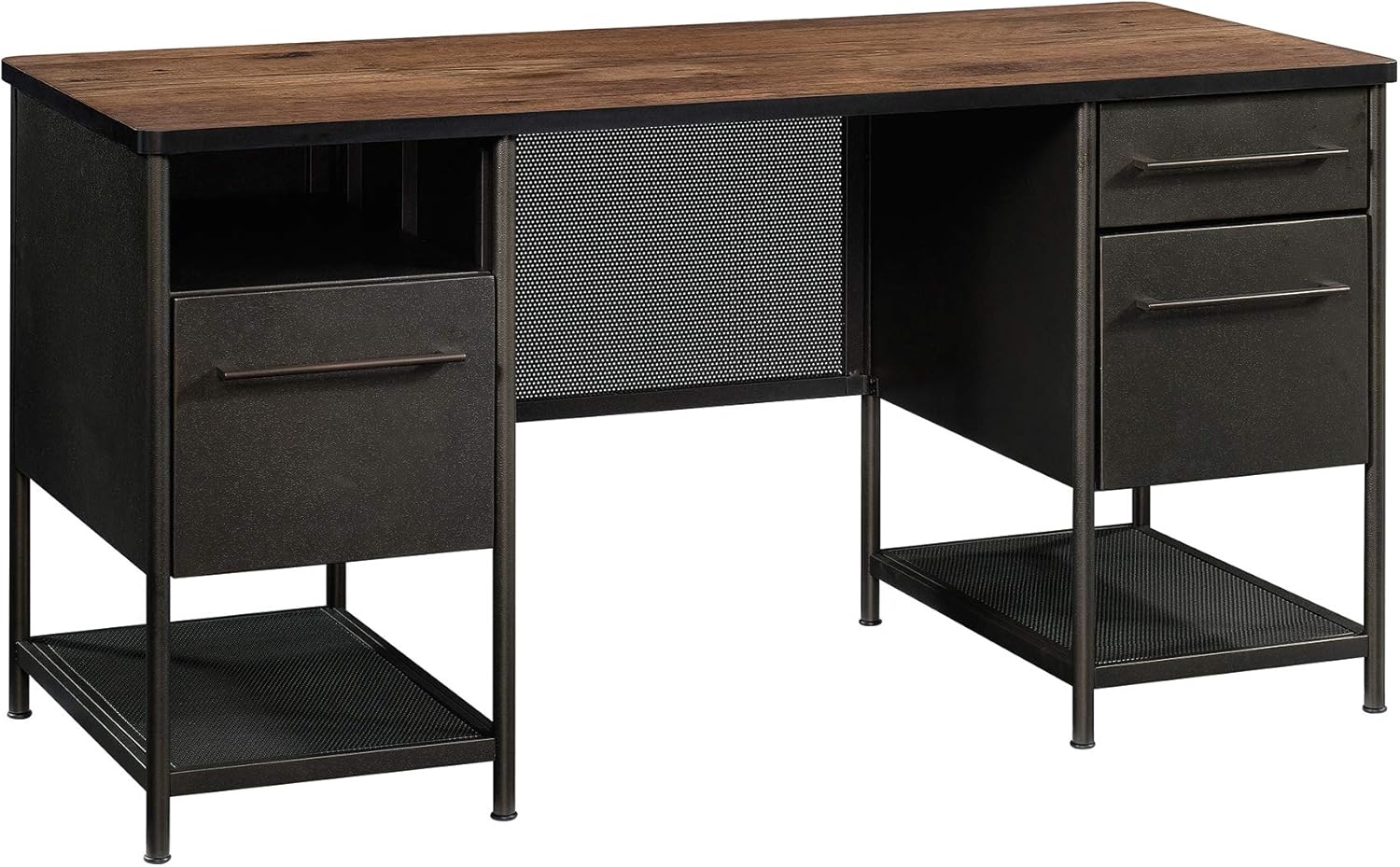Amazon Com Sauder Boulevard Cafe Executive Desk Black Finish Furniture Decor