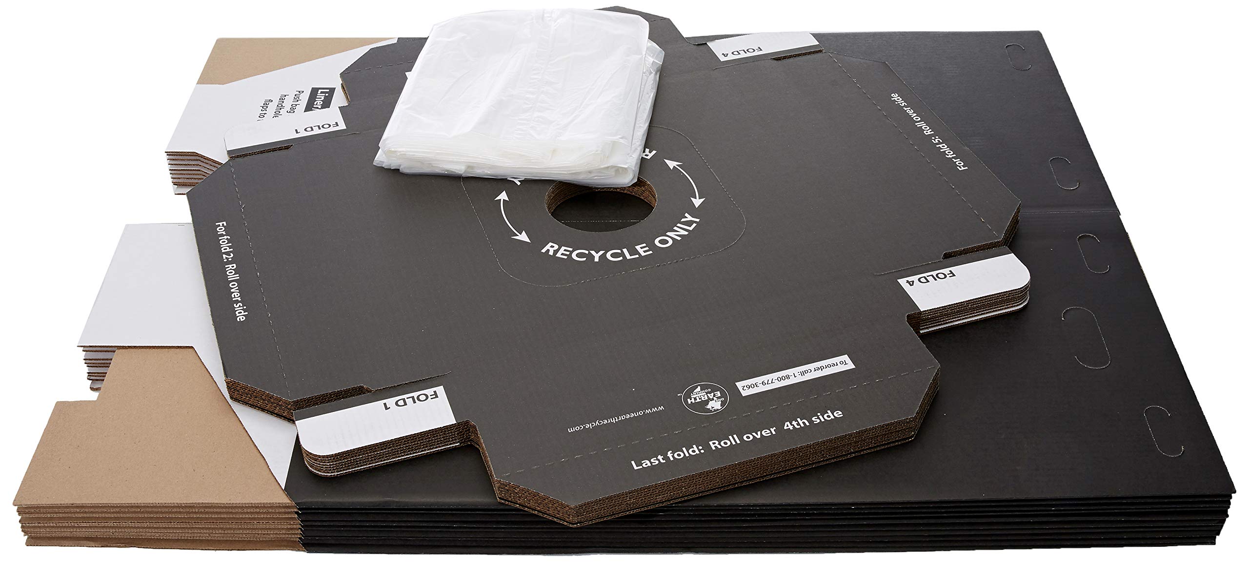 One Earth Disposable and Reusable Corrugated Cardboard Trash and
