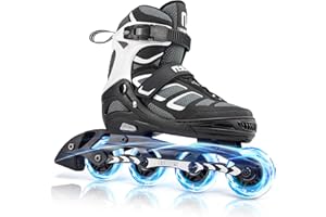 NYCTUS Inline Skates for Kids and Adults, Adjustable Inline Skates for Girls and Boys, Roller Skates for Women and Men with Full Light up Wheels