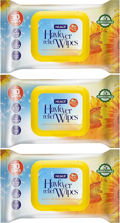 NUAGÉ Nuage Hayfever Relief Wipes Resealable Pack 3 (30 per pack)