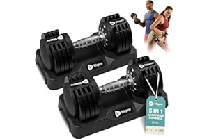 Lifepro Adjustable Dumbbells – 25lb Pair or 90lb Single, Quick-Select Hand Weights for Men/Women – Space Saving Exercise Fitness Dumbbells for Home Gym Strength & Weight Training