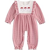 Doisbetthsay Baby Girl First Christmas Outfit My 1st Christmas Newborn Romper Long Sleeve Jumpsuit Infant Santa Outfit