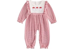 Doisbetthsay Baby Girl First Christmas Outfit My 1st Christmas Newborn Romper Long Sleeve Jumpsuit Infant Santa Outfit