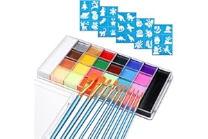 Lictin Face Body Painting Kit, 26 Colors Rainbow Body Paint for Kids Adults, Safe & Non-Toxic Water Based Split Cake Face Paint Palette, Party Makeup Set for Halloween Christmas Cosplay