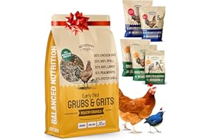 Hatortempt Chicken Feed Granules - 10 lb, Non-GMO - Protein-Rich Meal Worms & Black Soldier Fly Larvae & Oyster Shell Grubs Mix - Calcium Grit & Treats for Chickens - Egg Layer Feed