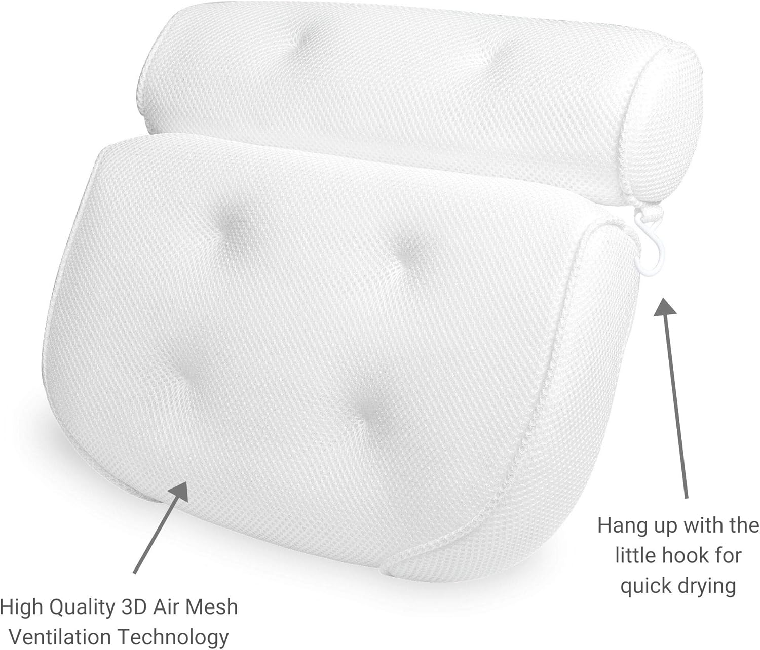 Bathtub Pillow for Neck and Shoulder: Spa Bathroom Accessories Bath Pillow for Bathtub with 6 Suction Cups. Luxury Headrest Bath Cushion for Tub. Self-Care Gifts for Women, Relaxing Bath Gift Set: Home & Kitchen