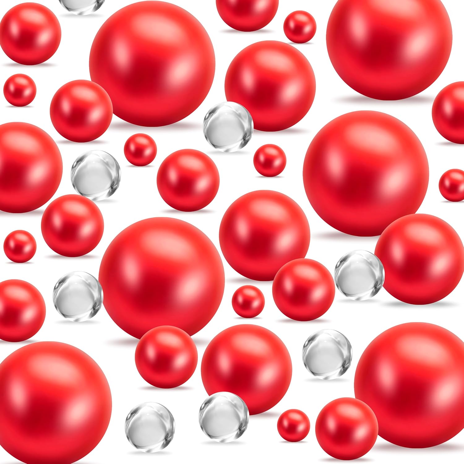 Vase Fillers - BYMORE 300Pcs Floating Beads for Vases, Highlight No Hole Pearls Vase Filler for Floating Candles Centerpieces, DIY Wedding, Birthday, Anniversary, Christmas Home Decor (Red)