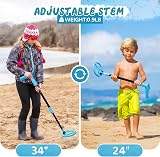 Smofrees Metal Detector Kids, USB Rechargeable, Adjustable 24-34 Inches, Blue view 4