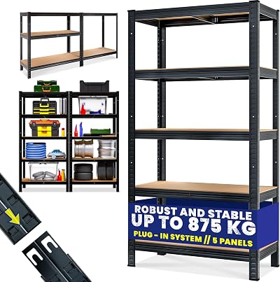 Monzana 5 Tier Heavy Duty Garage Shelving Unit 180x90x40cm Galvanised Steel