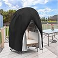 Iptienda Outdoor Egg Chair Cover, 40inch Double Egg Chair Covers Waterproof Heavy Duty with Zipper for Patio Hanging Egg Chair and Wicker Chairs, Black-40x40x56inch