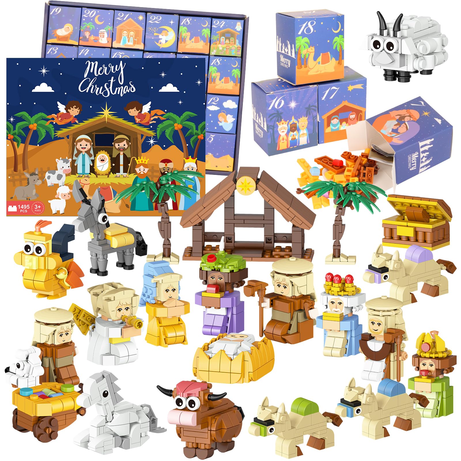 Nativity Building Blocks Advent Calendar 2025, 24 Days of Nativity ...