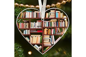TEEBIM Book Lovers Gifts - Book Ornaments for Christmas Tree, Book Lover Christmas Ornaments - Gifts for Book Lovers - Book Ornament, Book Lover Ornament, Librarian Ornament - Acrylic Christmas Ornaments