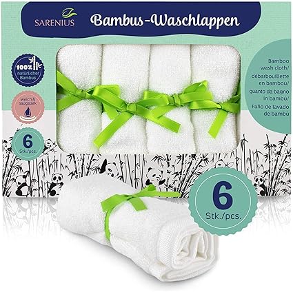 Gant De Toilette En Bambou Extra Doux En Bambou Durable Lingettes Baby Ecologique Bio 25 X 26 Cm Oeko Tex Ideal Pour La Peau Sensible De Bebe Amazon Fr Bebes Puericulture