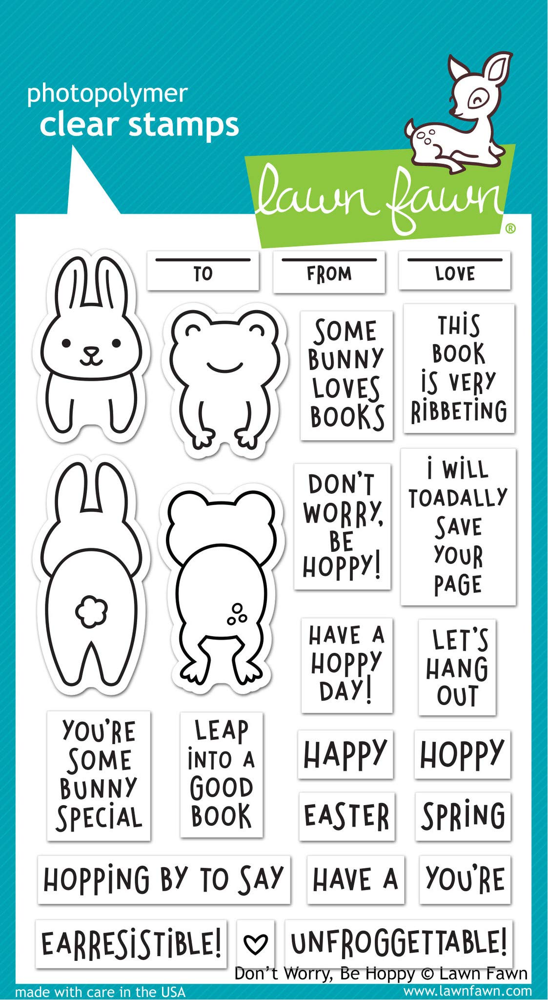 Lawn Fawn Don't Worry Be Happy 4"x6" Clear Stamp Set (LF2232)