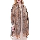 RIIQIICHY Reversible Pashmina Scarf for Women Jacquard Shawl Wrap Scarves