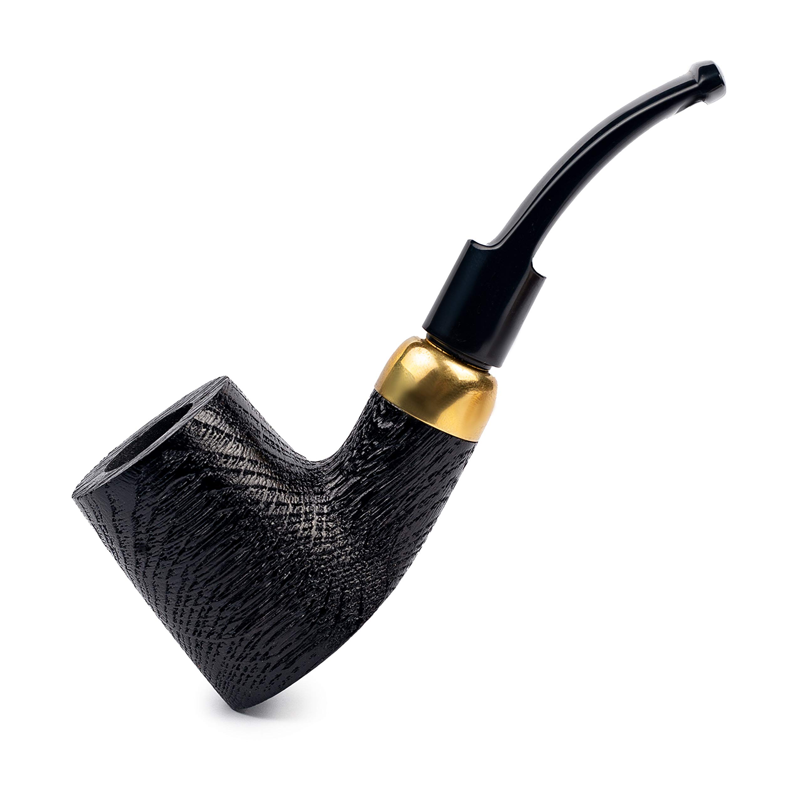 Dr. Watson - Tobacco Pipe, classic Cherrywood shape, Handcrafted from Oak Wood, Fits 9mm Filter (Rusticated) โ image 1