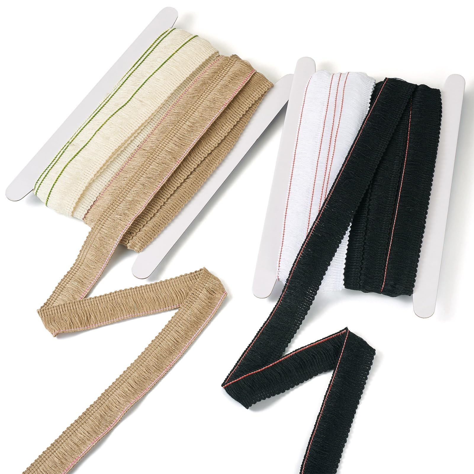 Spritewelry 20M Fringe Tassel Trim 4 Colors Lace Trim Ribbon Polyester Fringe Trimming Lace for Clothes Curtains Bag Crafts Jewelry Earrings Making Home Decor