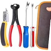 Upholstery Staple Remover Tack Puller Nail Remover Tool Set Nail Puller Plier, Staple Puller, Tack Lifter, Fastener Remover, for Furniture Floor Wall Wooden Case Photo Frame with a Leather Zipper Bag