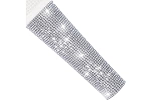 RhymKawa B58 Silver Mic Handle Sleeve Replacement Fit for Most Wired Vocal Microphones and SM58LC, Beta 58A, Rhinestones Cover Shining on Tours & TV Shows (MIC NOT Included)