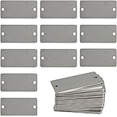 StayMax Stamping Blanks Stainless Steel Rectangle Blank Tags with Two Holes 1 Inch x 2 Inch 25 Pack