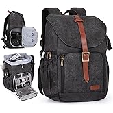 BAGSMART Camera Backpack, DSLR SLR Waterproof Camera Bag, Anti-Theft Photography Backpack with 15 Inch Laptop Compartment, Tripod Holder & Rain Cover, Black