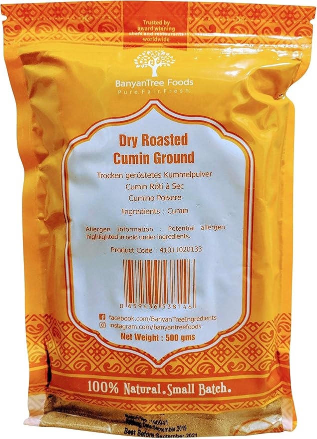 BanyanTree Foods Cumin Seeds Powder 500g Amazon.co.uk Grocery