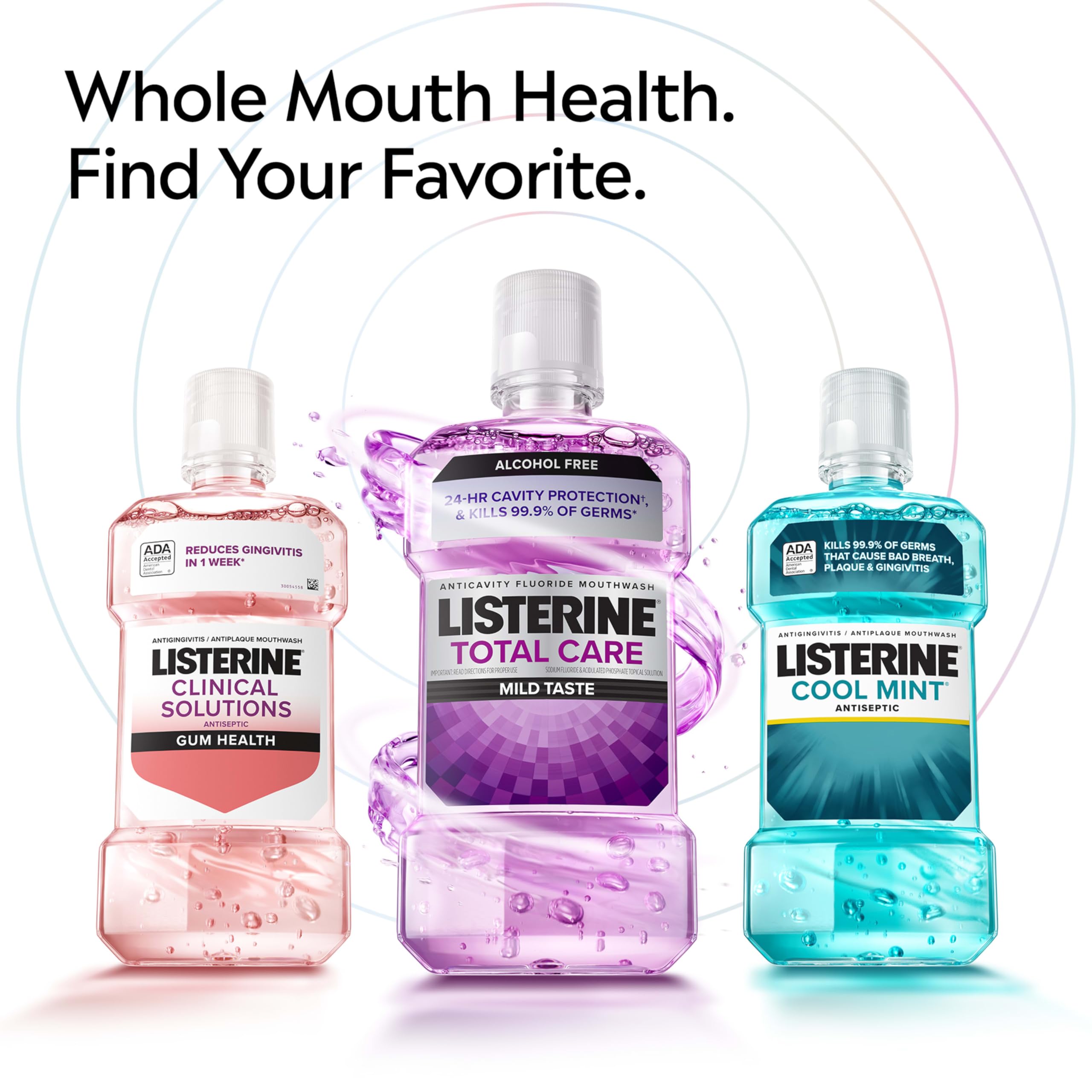 Listerine Freshburst Antiseptic Mouthwash, ADA Accepted Oral Rinse Kills 99.9% of Bad Breath Germs, Fights Plaque & Gingivitis, 24h Germ Protection, Spearmint, Adult Convenience Pack 2 x 1 L Bottles