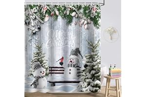 Atwqevon Christmas Shower Curtain, Funny Kids Shower Curtain Set, Shower Curtains for Bathroom, White Bathroom Shower Curtain Sets, Bathroom Curtains Shower Set for Christmas Bathroom Decor 72"X72"
