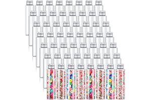 Tioncy 100 Pcs 50 ml Clear Plastic Test Tubes Gumball Tubes Plastic Vials with Caps Storage Containers for Plants, Beads Candy Powders Spices Storage Scientific Experiments Interest Cultivation