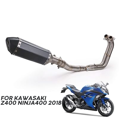 thumbnail interactive-video image 1 of Slip-On Full Exhaust System For Kawasaki Z400 Ninja 400 - 51mm Stainless Steel Header Link Pipe 1 of 5